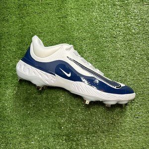 Nike Alpha Huarache Elite 4 Low Baseball Cleats White Navy FD2745-103 Mens Sz 13